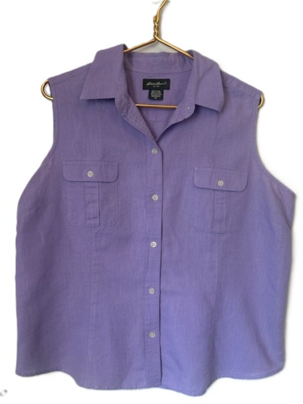 Eddie Bauer Sleeveless Linen/Cotton Button Front Size:XL